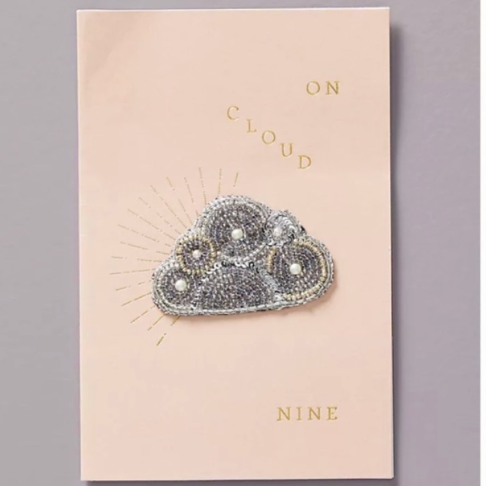 Anthropologie On Cloud Nine sticker and card patch applique silver bead sequin